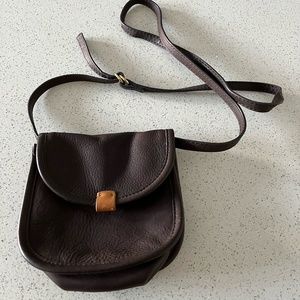 UGG® Dark Brown Classic Leather Crossbody Bag